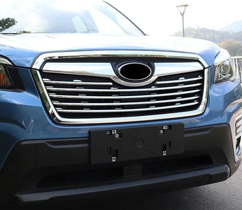 

For Subaru Forester 2019 ABS Chrome Front Center Grille Grill Decorative Strips Cover Trim 6 pieces Car Accessories