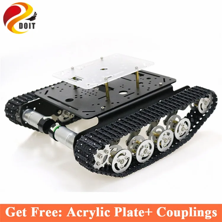 

Shock Absorber RC Metal Robot Tank Car Chassis Crawler Caterpillar Tractor Tracked Vehicle Teaching eduational kit for arduino