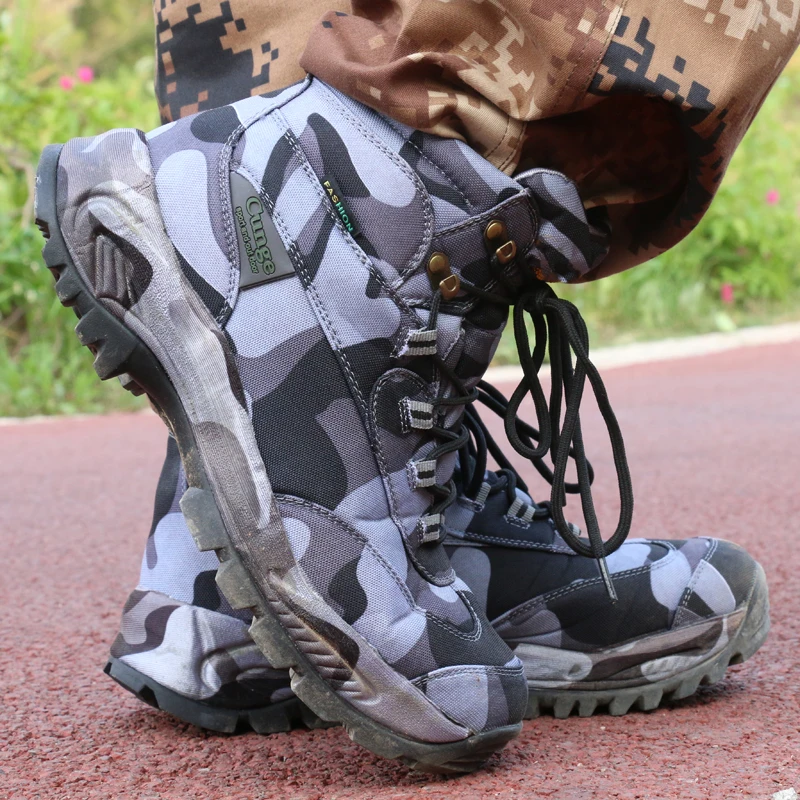 Cungel Winter/Autumn Outdoor Hiking Shoes Sneakers Men waterproof Nylon Military Boots Male Trekking Climbing Camouflage Shoes