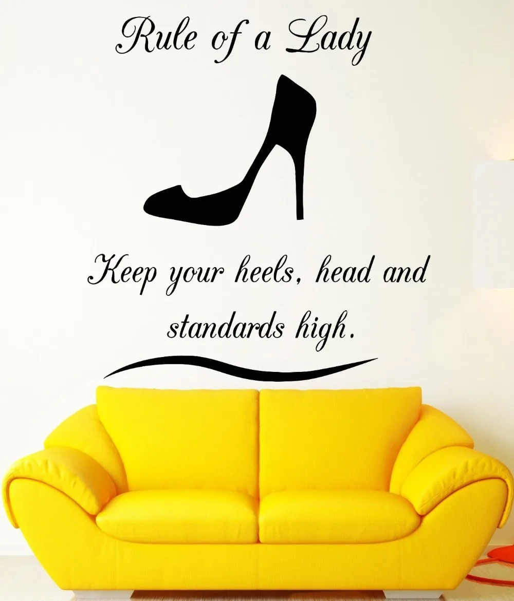 Wall Decal Quote Rule Lady Woman Girl Vinyl Stickers Art Mural