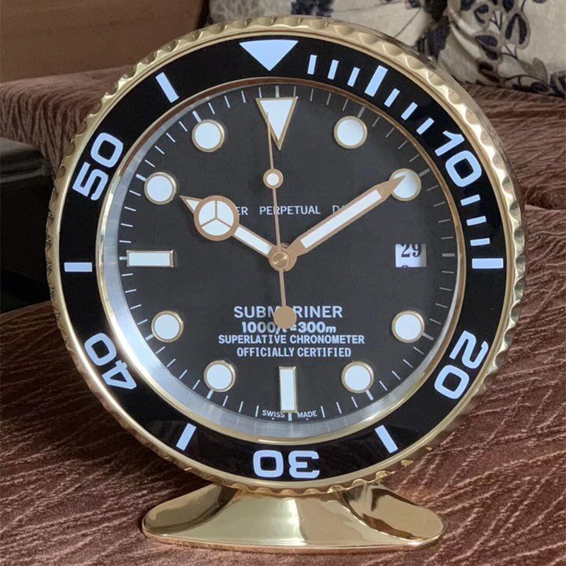 

Luxury Design Table Clock Metal Art Watch Design Desk Clock Relogio De Parede Horloge Decorativo with Corresponding Logos