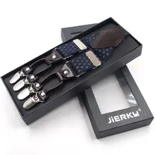 Стиль мужские подтяжки 6 зажимы подтяжек Регулируемая эластичность подтяжки sorio Bretelles Hommes Y-Back ligas Tirantes