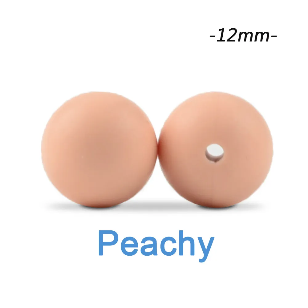 LOFCA 50 шт. силиконовые бусины 12 мм бусины из пищевого силикона детские товары для прорезывания зубов жевательные соски зажимы для кормления ожерелье - Цвет: peachy