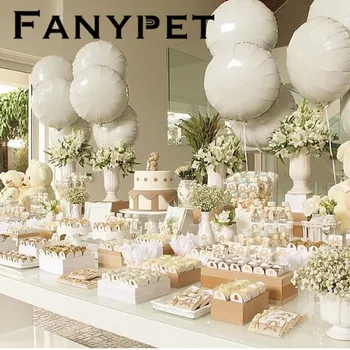 

10pcs 18inch white Round Air Balloons Happy Birthday Party Helium Balloon Decorations Wedding Festival Balon Party Supplies