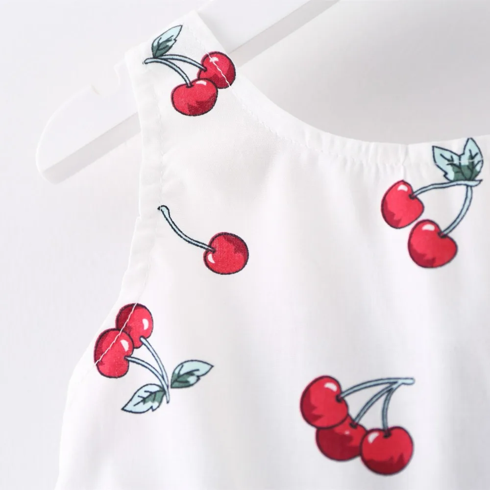CHUBBYCATTY распродажа платье для девочек летние Cherry печати на бретелях простая