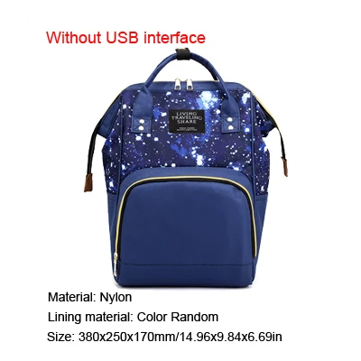 Многофункциональный водонепроницаемый USB интерфейс мягкий подгузник сумки большой емкости путешествия рюкзак для матерей детские подгузники мешок младенческой - Цвет: 33