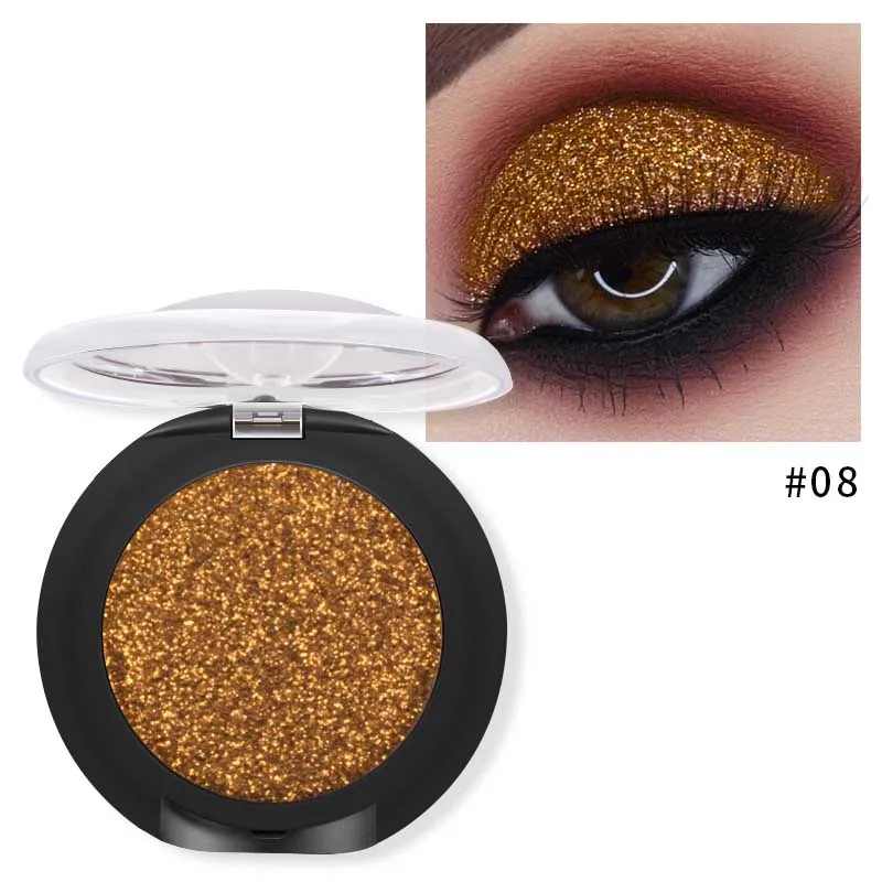 Pudaier Glitter Eyeshadow Palette Yeux Sombra Makeup Metallic Festival Eye Shadow Powder Shimmer Maquiagem Blue Eye Cosmetics - Цвет: 08