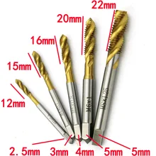 5pcs M3 M4 M5 M6 M8 Spiral Pointed Taps Tapping Thread Forming Tap Titanium Coated Metric Hss Spiral Fluted Machine Screw Tap