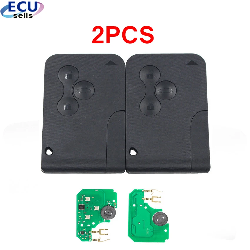 

2PCS* New 3 Button Remote Key for Megane Scenic Smart Card with Key Blade 434Mhz ID46 Chip With Logo