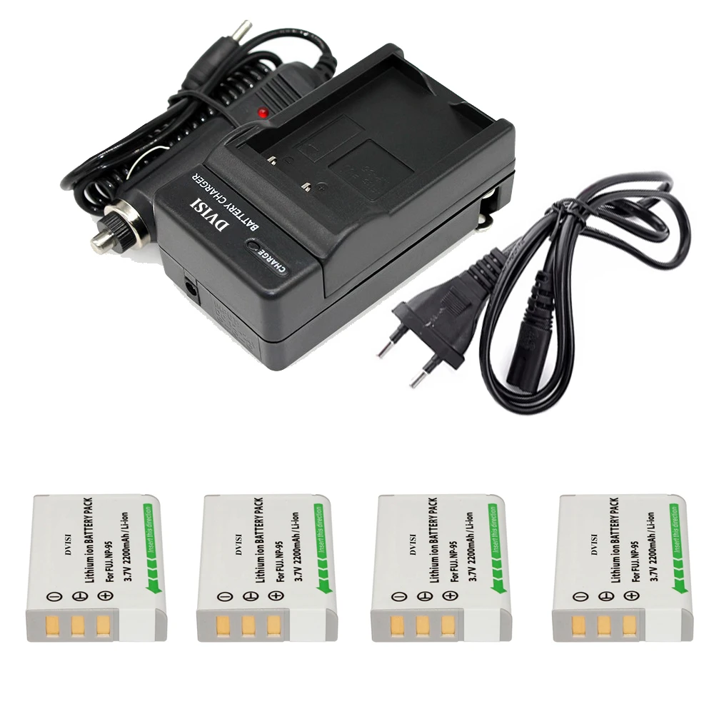 4 шт. NP-95 NP 95 NP95 аккумуляторы + зарядное устройство для FUJIFILM F30 F31 F30fd F31fd 3D W1 X100T X100S X100