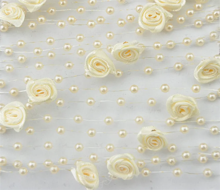 5 метров/карта 4 мм розовая леска искусственная цепочка с жемчужными бусинами гирлянда цветы для свадьбы свадебный букет цветы M0027