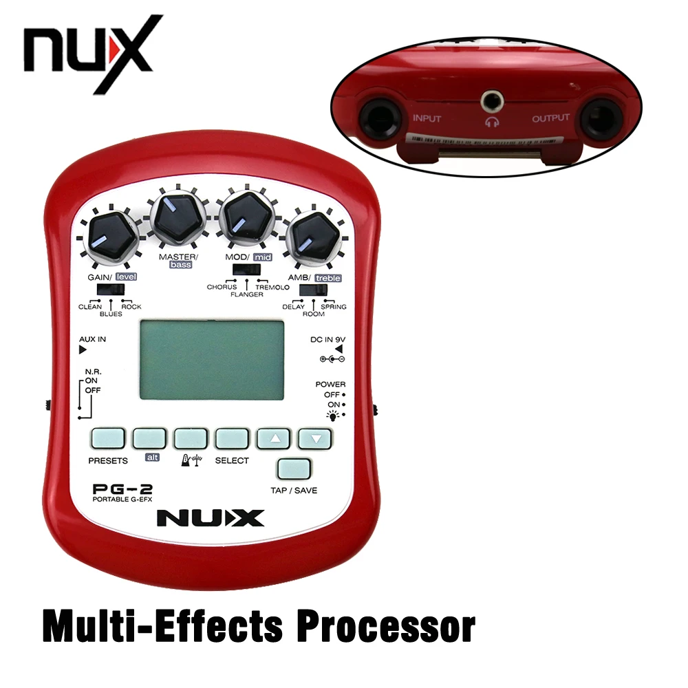 

NUX Multifunctional Portable Electric Guitar Effect 24bit 18 Types of Preset Guitar Parts For Music Instruments PG-2