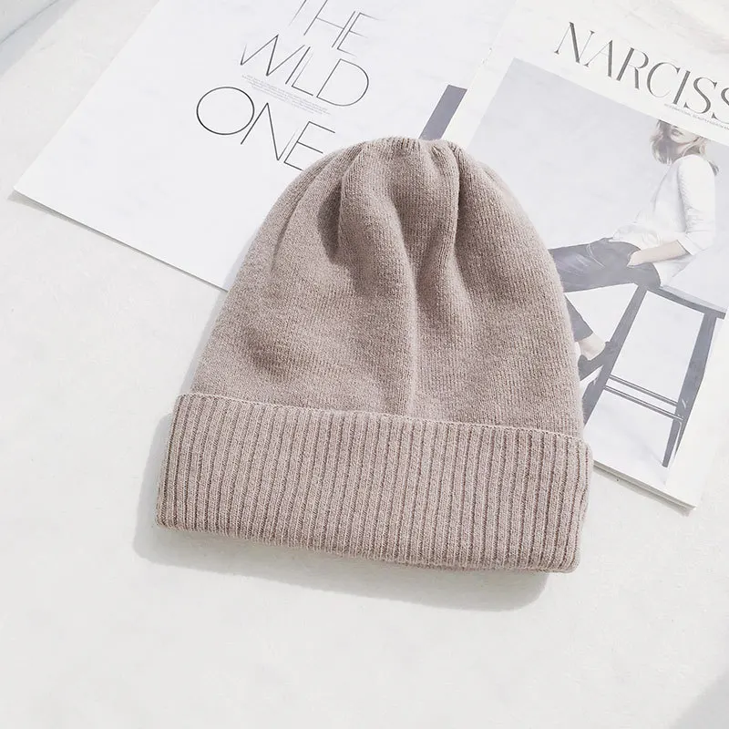 Женский вязаный бюстгальтер Skullies Beanies вязаная шапка из шерсти теплая зима