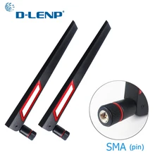 Dlenp 2pcs 2,4G 5G 5,8G wifi двойная антенна 12dBi антенна для wifi роутера SMA разъем(pin