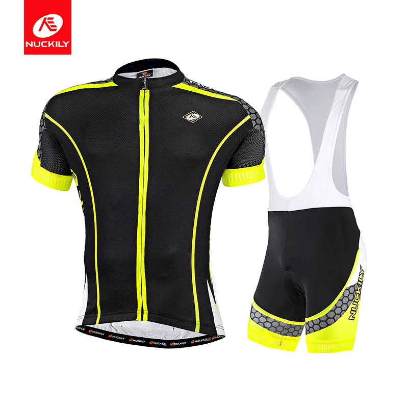 

NUCKILY Men BIB Cycling Apparel Coolmax Bike Jersey and Foam Pad BIB Short MA011 MS011