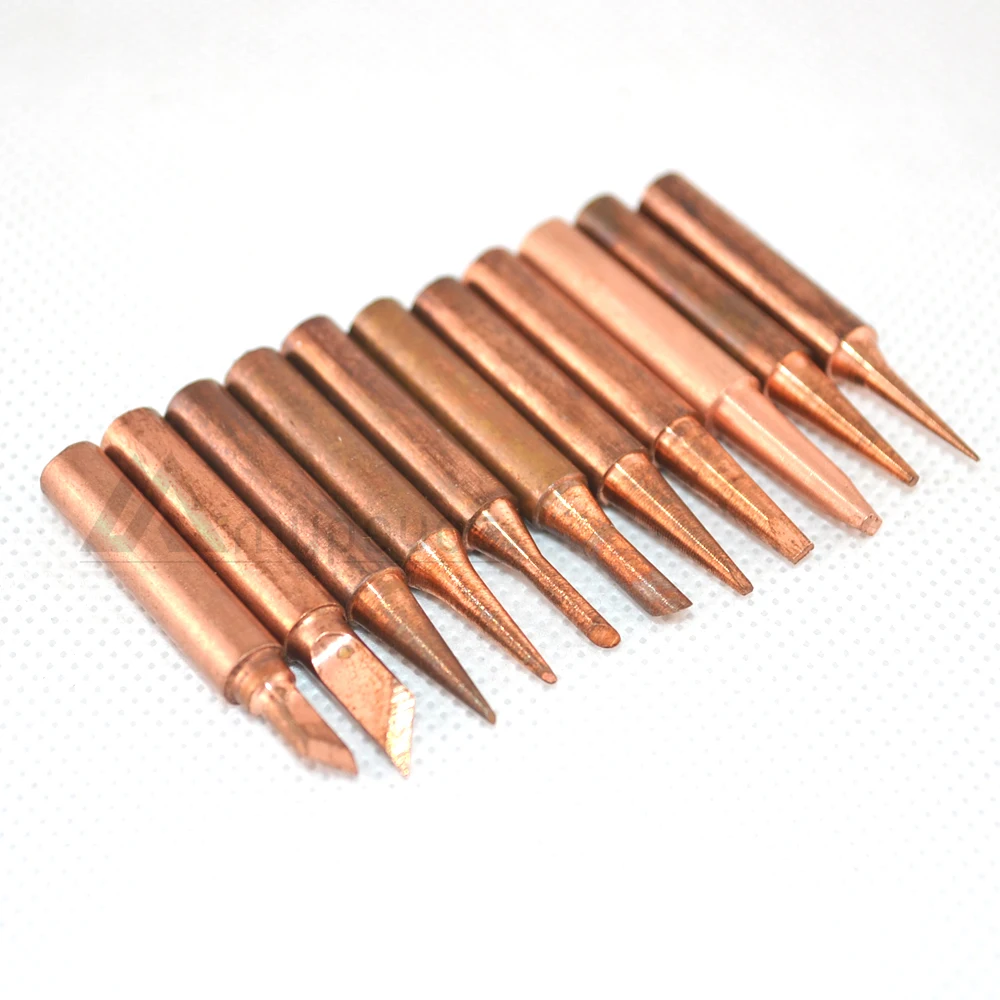 

11pcs/lots Red copper Pure cupper Solder tip tip Lead-free Solder tip Tool kit Diamagnetic DIY 900M-T FOR 936 Free shipping