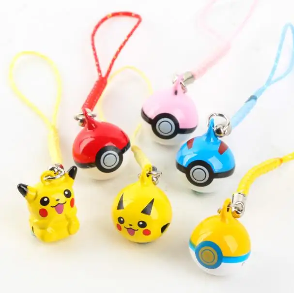 

New 10 Pcs Cartoon Pokemon Cell Phone Strap Charms Keychains Key Ring DIY Jewelry Making Accessories T12