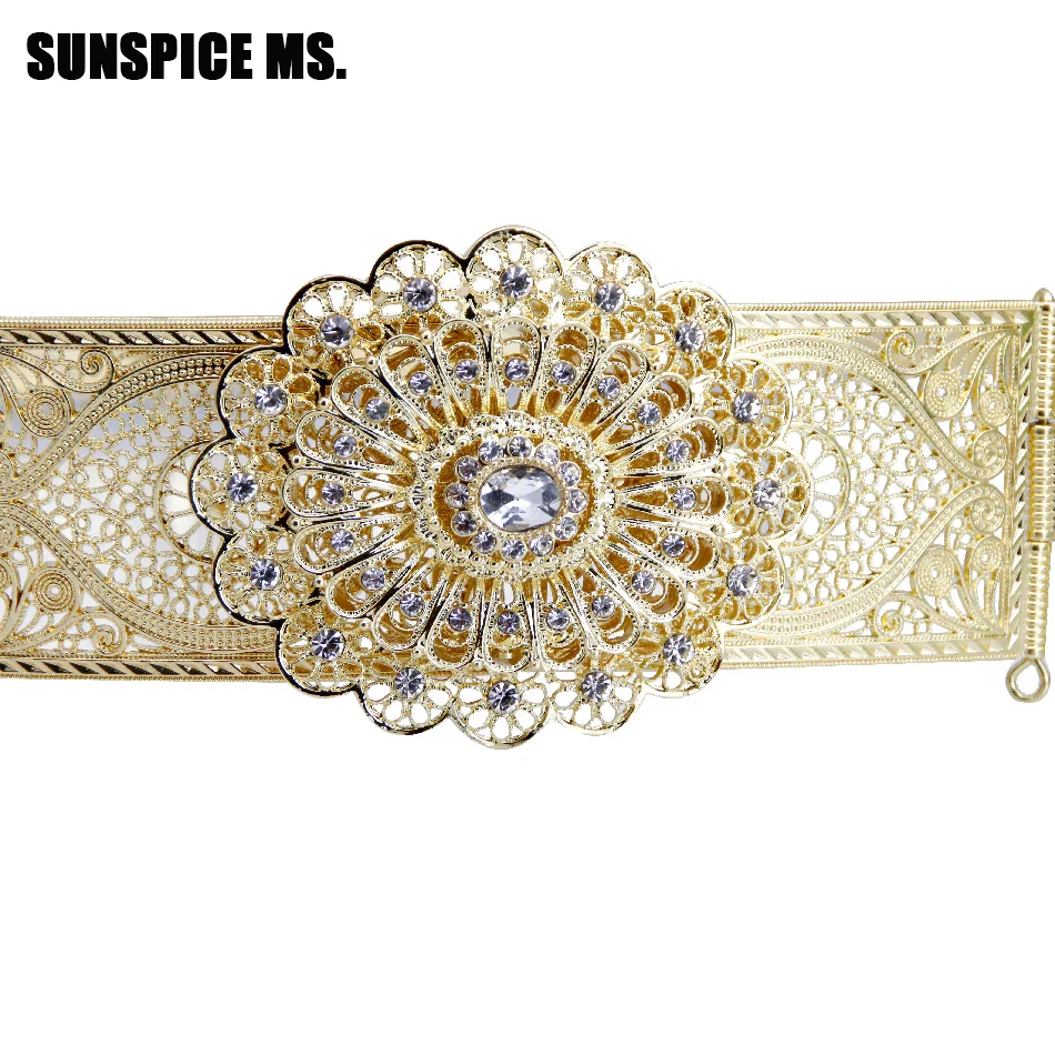 

SUNSPICE-MS Morocco Women Wedding Belt Jewelry Metal Waist Body Chain Adjust Length Gold Silver Color Hollow Eyes Button 2019
