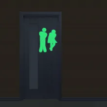 NieNie French Toilet Entrance Luminous Sticker DIY Bedroom Fluorescent Wall Stickers Decoration Glow in the Dark Door Wall Decal