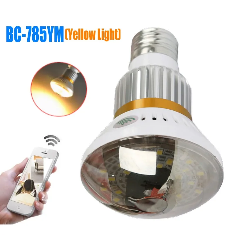 

BC-785YM Home Security Wifi IP Camera HD 720P Bulb Lamp Wireless IP Camera with Yellow Light support P2P Onvif Motion Detection