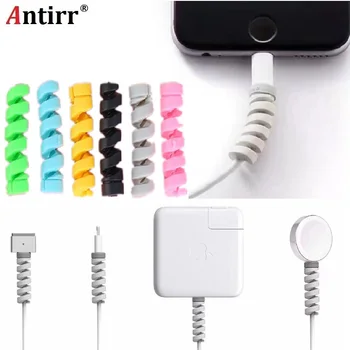 

Spiral Cable protector Data Line Silicone Bobbin winder Protective For iphone Samsung Android USB Charging earphone Case Cover