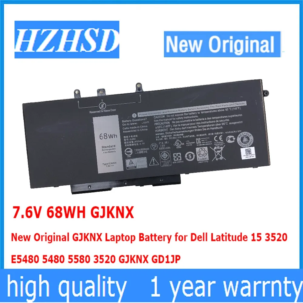7 6 В 68 Втч GJKNX новый оригинальный Аккумулятор для ноутбука Dell Latitude 15 3520 E5480 5480 5580 GD1JP