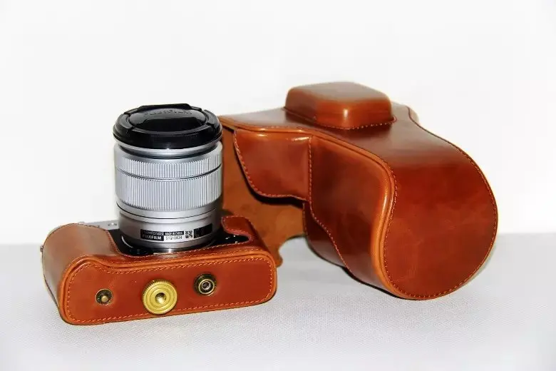 Чехол из искусственной кожи для камеры FujiFilm Fuji XT20 XT-20 X10 XT10 16-50 мм объектив сумка для камеры комплект с ремешком черный коричневый кофейный - Цвет: Brown