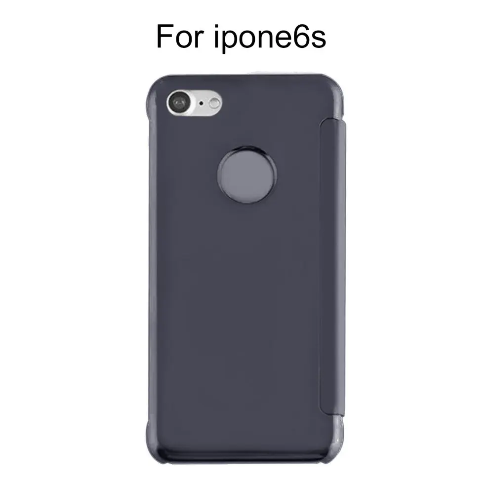 

8 Pcs Window Mirror Surface Flip Type Mobile Phone Case Hard Shell Protective Cover Holder Black For iPhone 6/6S