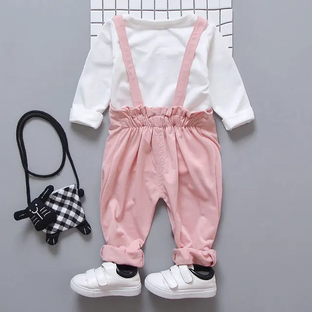Spring newborn baby girls clothes sets fashion suit T-shirt + pants suit baby girls outside wear  sports suit clothing sets 4