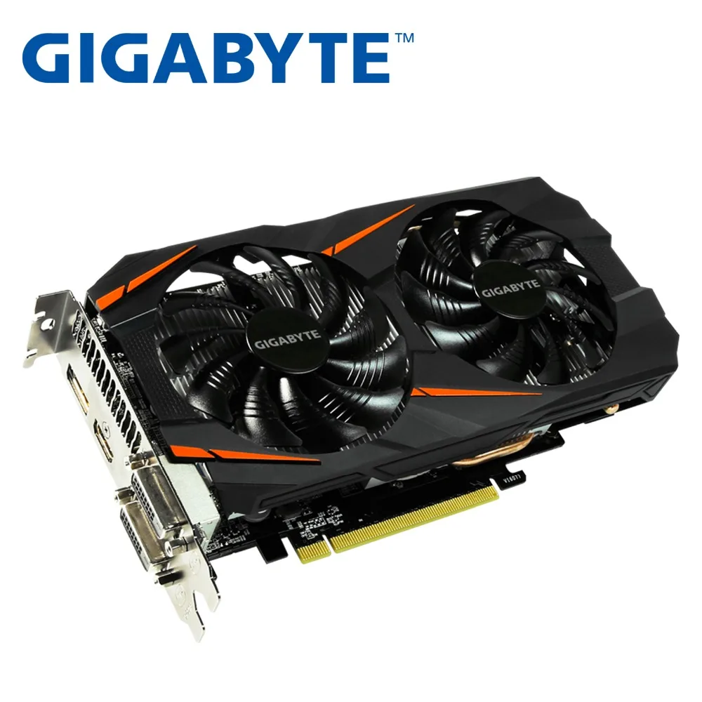 Использованная Видеокарта GIGABYTE GTX 1060 3GB видеокарта карта для nVIDIA Geforce GTX1060 OC GDDR5 192Bit Hdmi видеокарта 1050ti