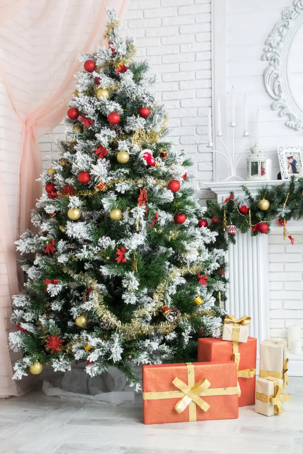 HUAYI Christmas Photography Backdrop Christmas Tree Background White