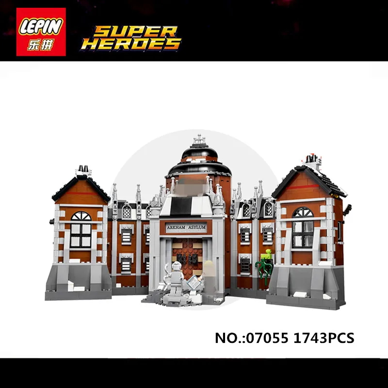 

Lepin 07055 1628pcs New Batman Movie Series THe Arkham`s Lunatic Asylum Set Building Blocks Bricks Toys 70912