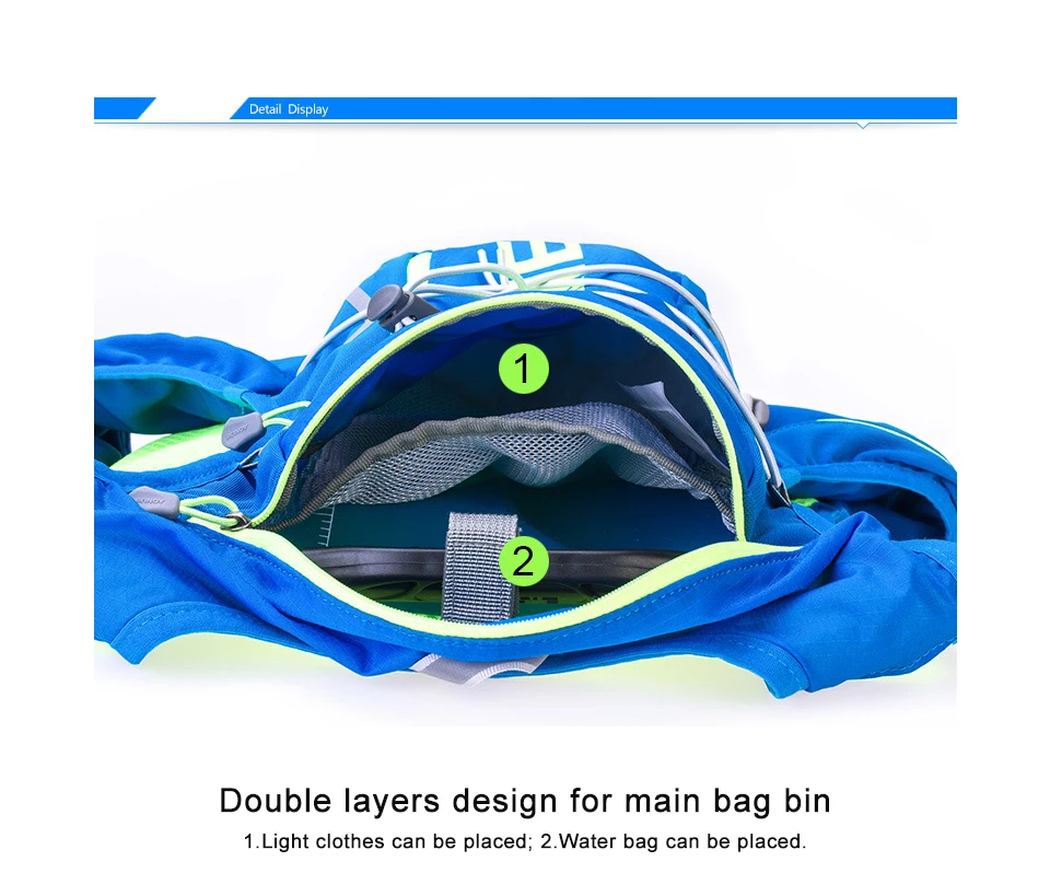 2018 AONIJIE Pro de las mujeres de los hombres 10L al aire libre bolsas mochila de senderismo chaleco maratón mochila ciclismo opcionales botella de agua de botella bolsa - 3