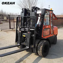 Powerful 4 Tons Forklift With Cockpit Side shifter and Positioner 6 Solid Tyres