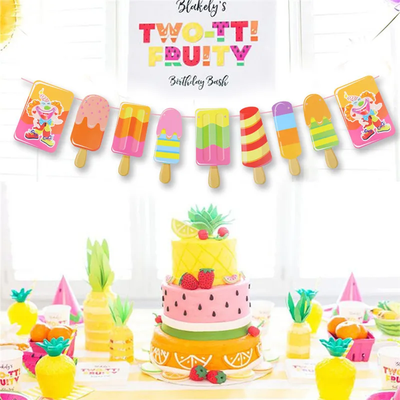 

Paper Popsicle Banner Ice Cream DIY Paper Garland for Kids Birthday Party Baby Showers Summer Party Decoration