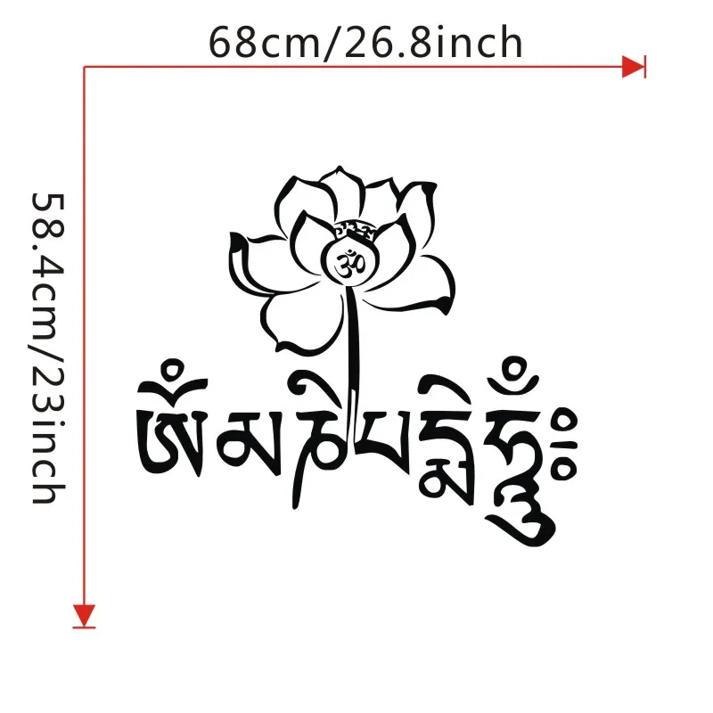 394 25 De Réductionstickers Muraux En Vinyle Mandala Om Symbole Fleur Lotus Stickers Muraux Décor Maison Bouddha Mantra Autocollant In Stickers