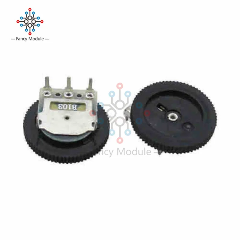 

10PCS B103 10K Ohm 3-Pin Single Linear Dial Wheel Potentiometer 16MM x 2MM