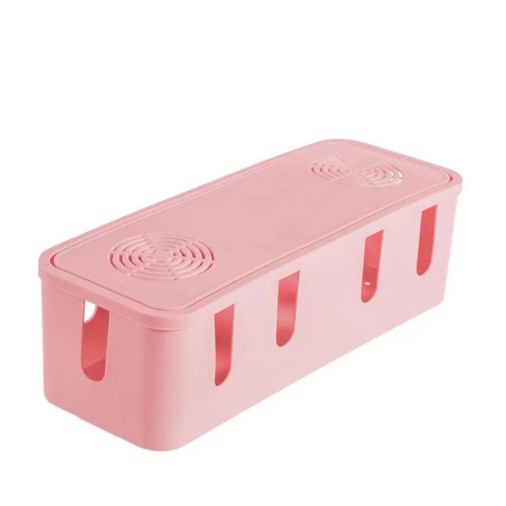 Шнур питания разъем кабель менеджер чехол для хранения для домашнего офиса - Цвет: Розовый