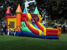 2014 hot rental inflatable bouncer house with dual slides