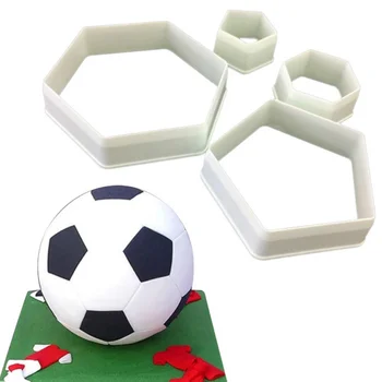 

Soccer Shape Cookie Cutter Hexagon Cutters Set Fondant Cake Mold DIY Sugar Craft Football Print Plunger Kitchen Accessories