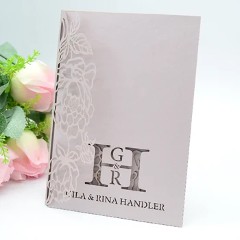 

Light purple laser cut wedding invitaions card decorations with free customize
