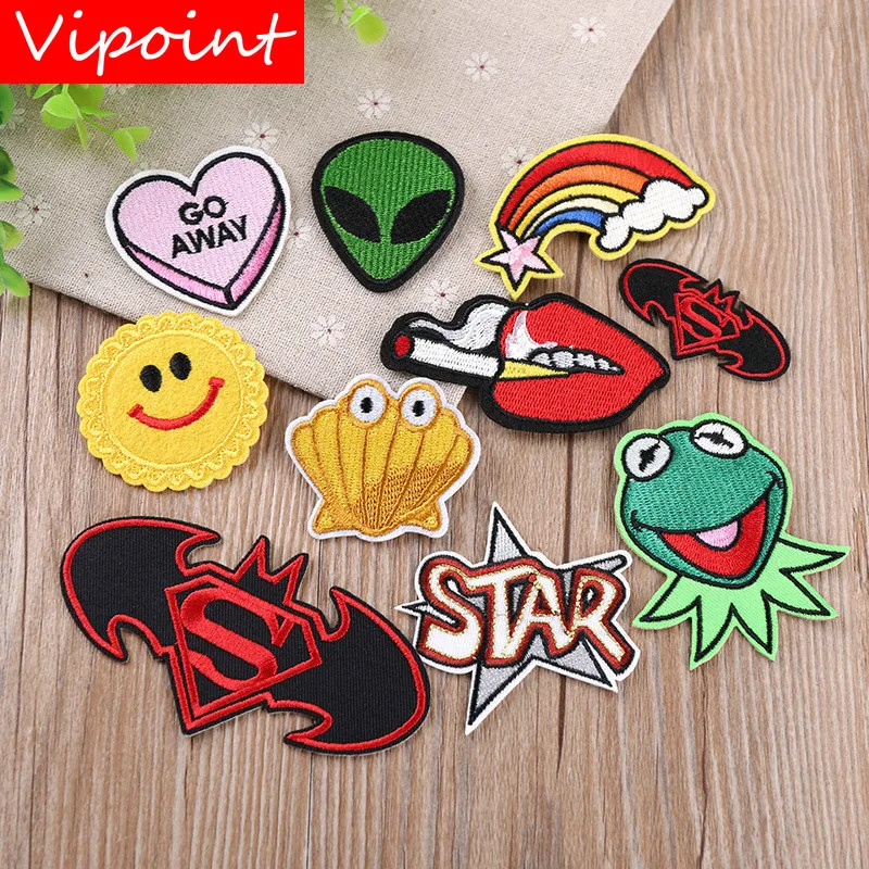 

VIPOINT embroidery sun frog patches staret love heart patches badges applique patches for clothing YX-106