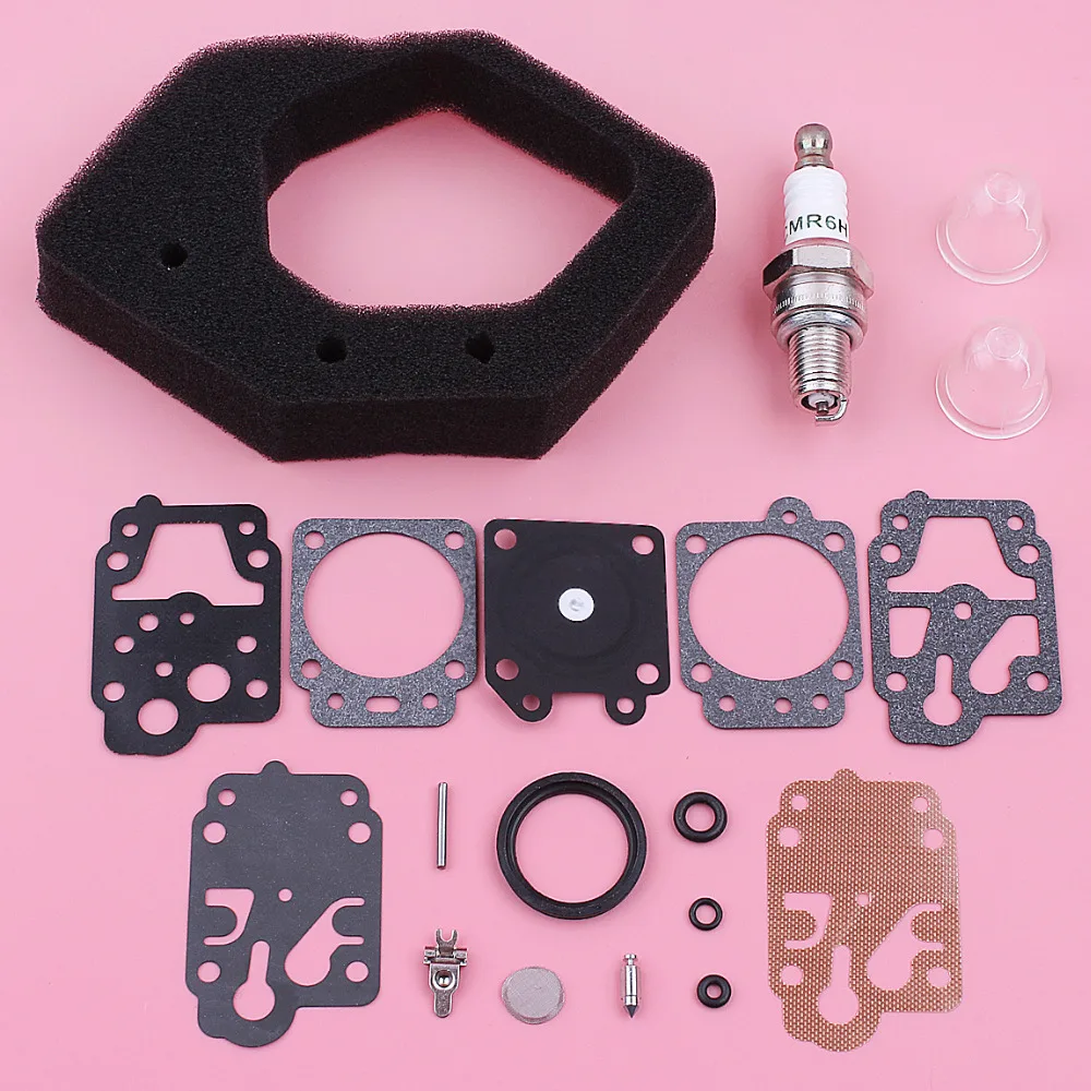 Carburetor Repair Rebuild Kit For Honda GX25 GX 25 Air Filter Primer Bulb Spark Plug Lawn Mower Replace Spare Part