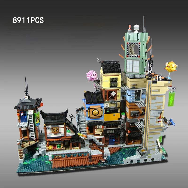 

New ninja city Mansion and docks 2in1 diy building block kai zane lloyd cole jay nya wu Garmadon go figures brick toy collection