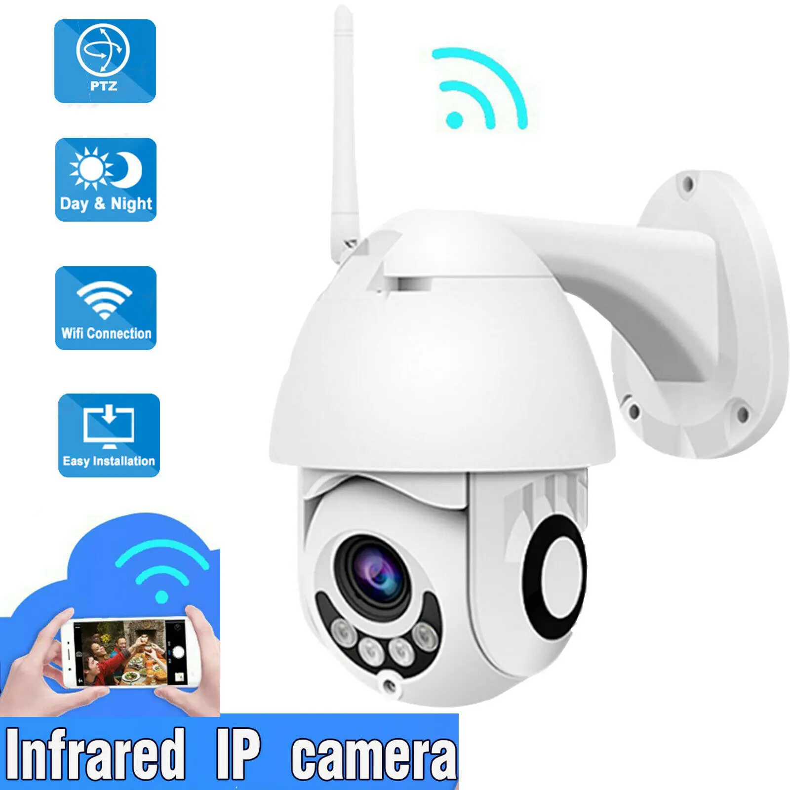 Ip-камера WiFi 2MP 1080 P Беспроводная PTZ скоростная купольная CCTV ИК ONVIF камера наружного видеонаблюдения ipCam Camara внешняя