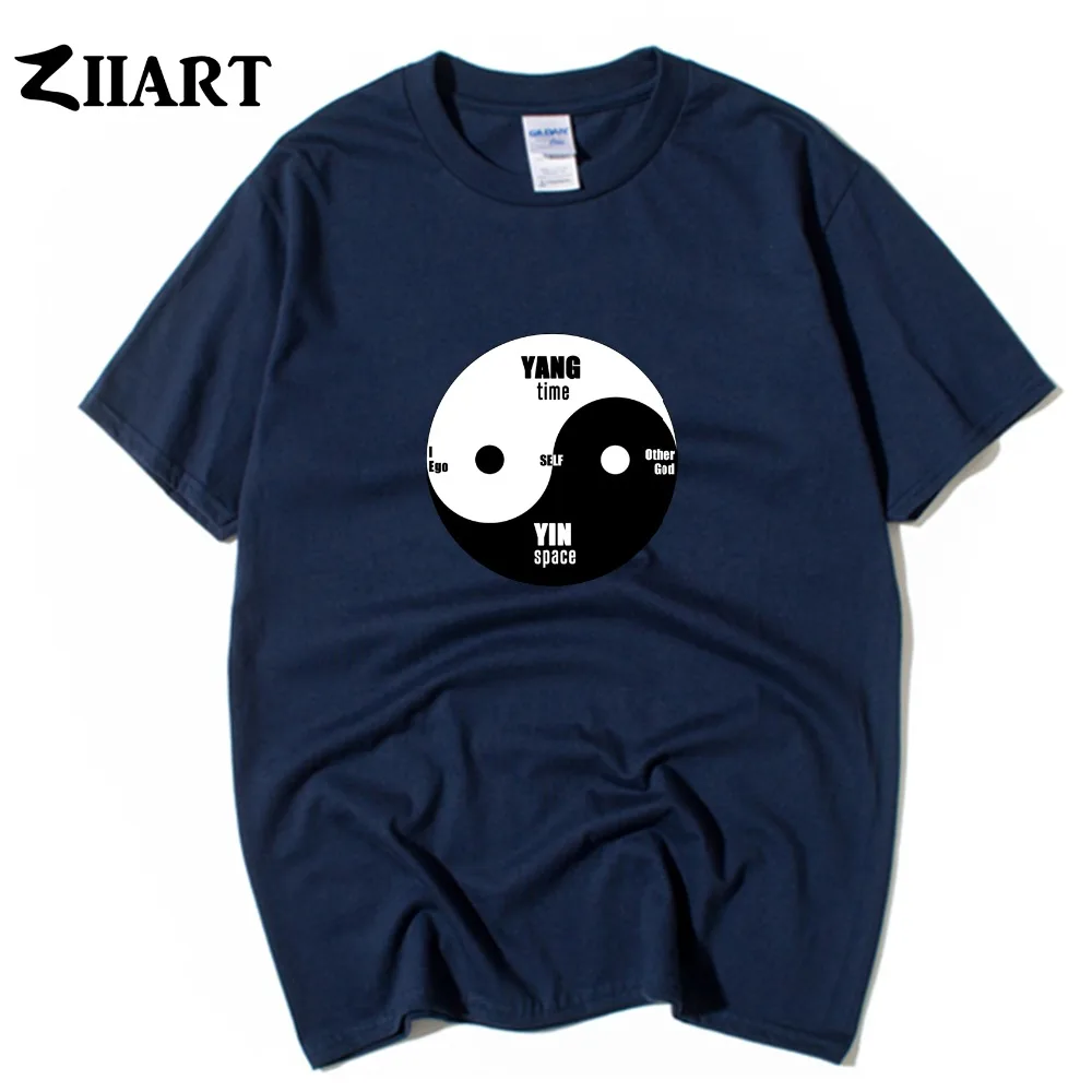 Yin Yang Tai Chi Space Time Ba gua I Ego Self другой God Man/хлопковая Летняя Повседневная футболка с