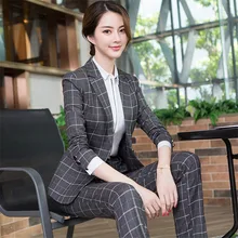 Рабочие брючные костюмы OL 2 шт наборы с одной пряжкой сетчатый Блейзер Куртка и молния брюки костюм для женщин наряды Feminino осень