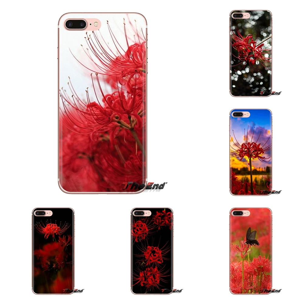For Xiaomi Redmi 4A S2 Note 3 3S 4 4X 5 Plus 6 7 6A Pro Pocophone F1 Red Spider Lily Cluster amaryllis TPU Transparent Cover Bag |