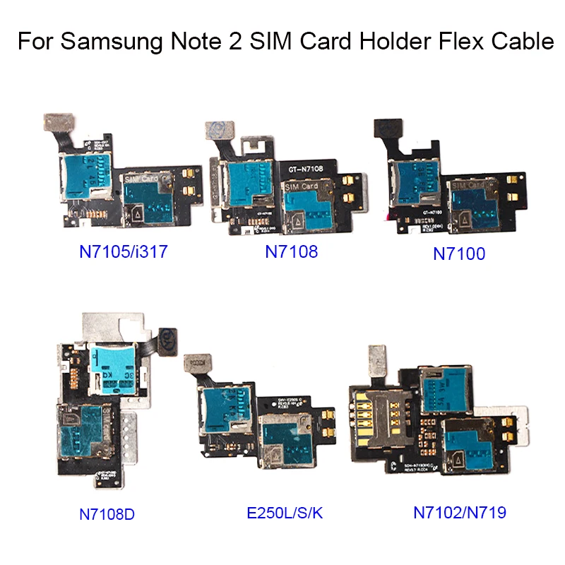 

For Samsung Note 2 N7100 N7102 N719 N7105 N7108 SIM Card Memory Reader Holder Tray Flex Cable