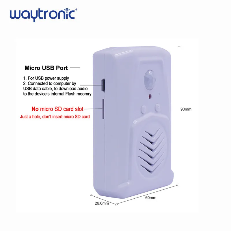 Sensor de Movimento Grito para Shopping sem Fio Pir Dia das Bruxas Detector Ativado Alto-falante Pequeno Sistema Alarme Segurança Caixa Som - Image 3